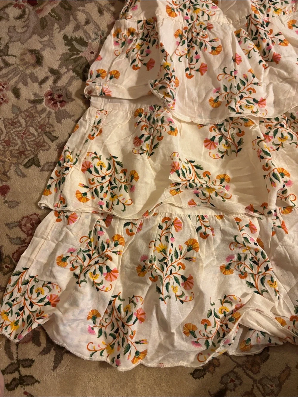 Old Navy Cream Floral Tiered Sundress for Kids